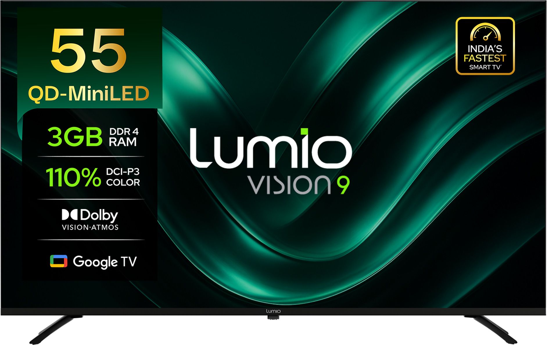 lumio Vision 9 139 cm (55 inch) Ultra HD (4K) Mini LED Smart Google TV with 4K HDR Dolby Vision + Atmos 1000+ MiniLEDs and 900 Nits Peak Brightness Over 100% Colour India’s Fastest Smart TV* with 3GB RAM-picture-10