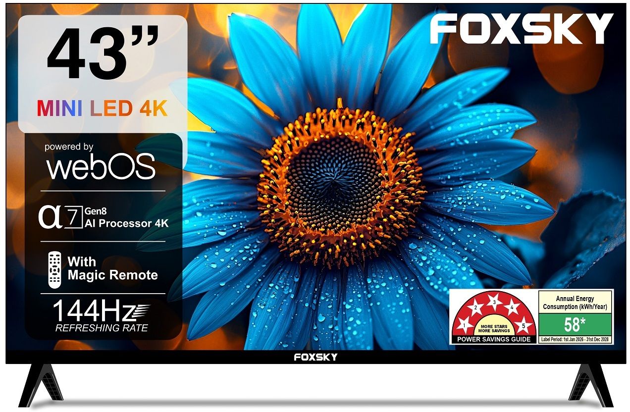foxsky 109 cm (43 inch) Ultra HD (4K) Mini LED Smart WebOS TV 2026 Edition with 2.1CH Audio System Tuned by 40W BOWERS & WILKINS, Native 144 Refresh Rate, Dolby Vision Atmos-picture-4