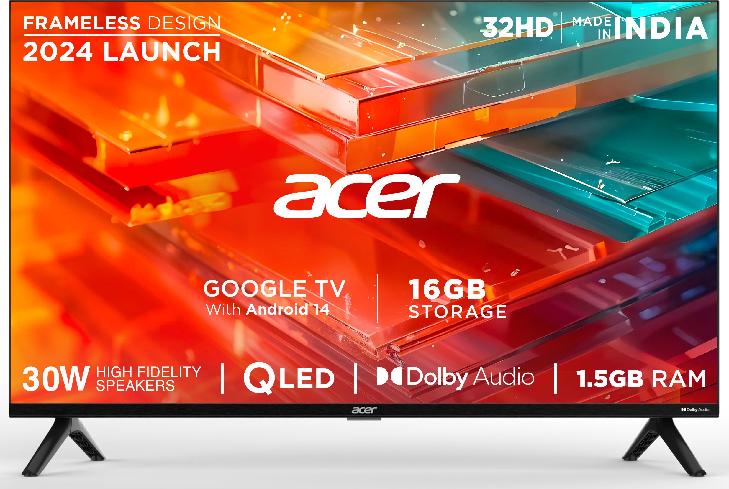 V PRO Series 80.01 cm (32 inch) QLED HD Ready Smart Google TV Android 14 (Black) | 16GB Storage | 30W Dolby Audio-image-17