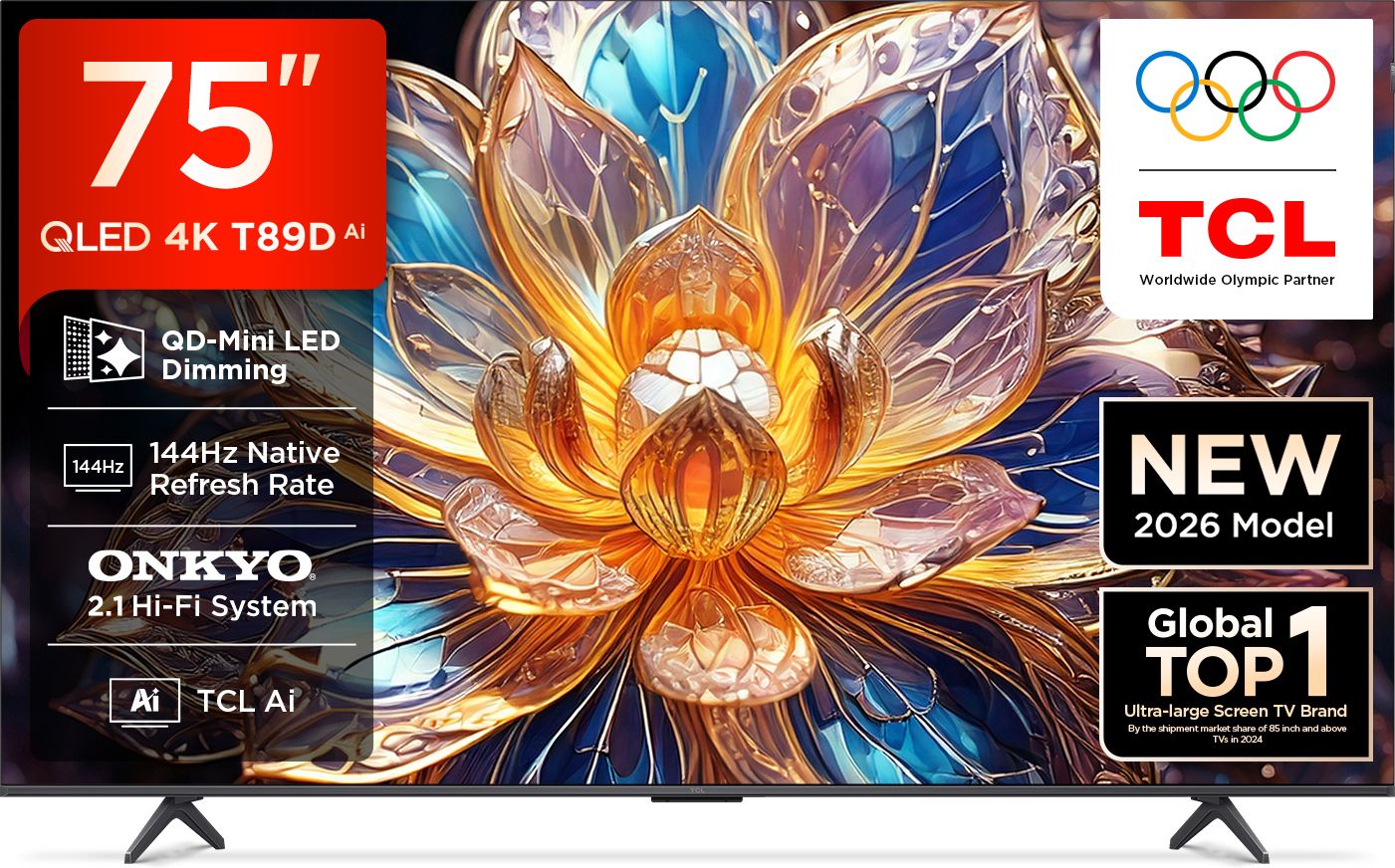 T89D 189.31 cm (75 inch) QLED Ultra HD (4K) Smart Google TV 2026 Edition with QD-Mini LED Dimming TCL Ai HVA Panel Dolby Vision- Atmos, 35W ONKYO 2.1 Hi-Fi System Native Refresh Rate 144Hz, DLG 288Hz MEMC 120 Hz-image-20