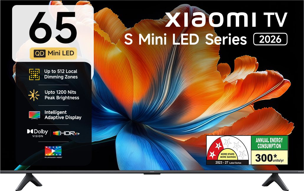 S Series 164.59 cm (65 inch) Ultra HD (4K) Mini LED Smart Google TV 2026 Edition with Flagship Mini LED Backlight Technology Ultra High 1200 nits brightness True 512 local dimming zones 34W Quad Dolby Audio Quantum Dot magiQ Dolby Vision Mi TV�-image-20