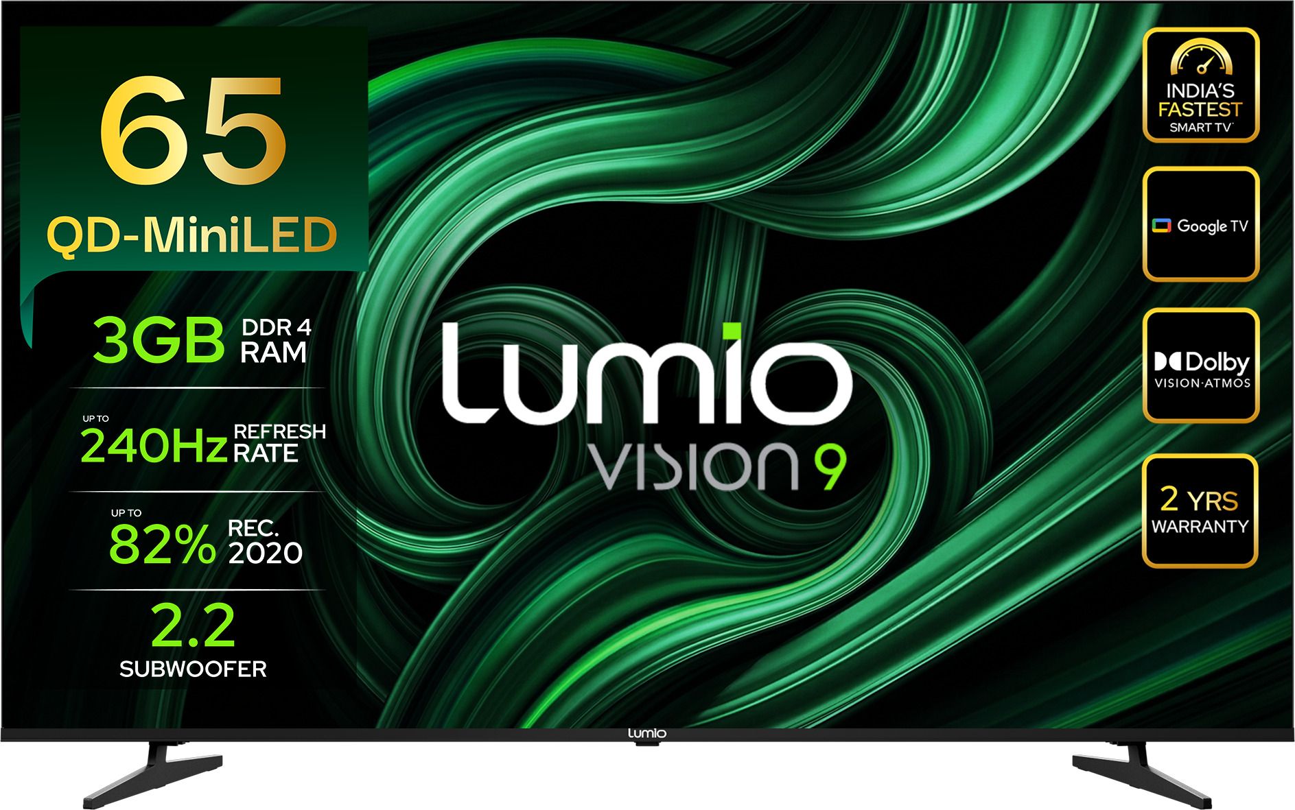 Vision 9 165 cm (65 inch) Ultra HD (4K) Mini LED Smart Google TV 2026 Edition with 4K 144Hz 1080p 240Hz HDR Dolby Vision + Atmos and 800 Nits Peak Brightness Over 100% Colour India's Fastest Smart TV* with 3GB RAM-image-26