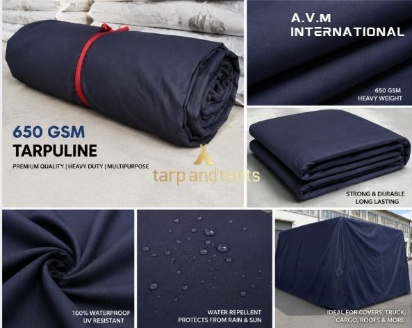 Premium Waterproof Canvas Tarpaulin 6x24 Ft | 650 GSM | Heavy Duty Cover Tent - For Truck Cover, Machine Cover, Warehouse Protection, Equipment Cover, Farm & Agriculture-image-4