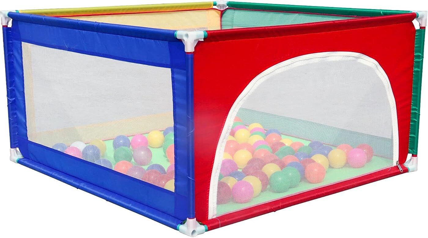 Square Ball Pool Multicolor (Without Balls ) Tent - For Kids-image-1