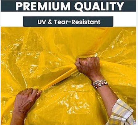 royalsphere TARAPALLU COVER 9 FEET X 12 FEET YELLOW Tent - For CONSTRUCTION USE,RAIN PROTECT ,UV PROTECT 200GSM-picture-14