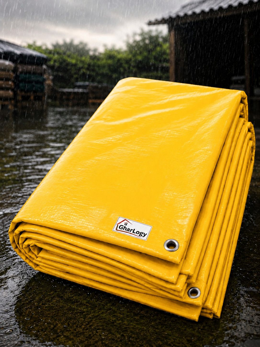 gharlogy 15x18Ft Tirpal 120 GSM Strong Multipurpose Dust Protection Tent - For Agriculture Use, Roof Covering, Warehouse Storage, Vehicle Protection-picture-12