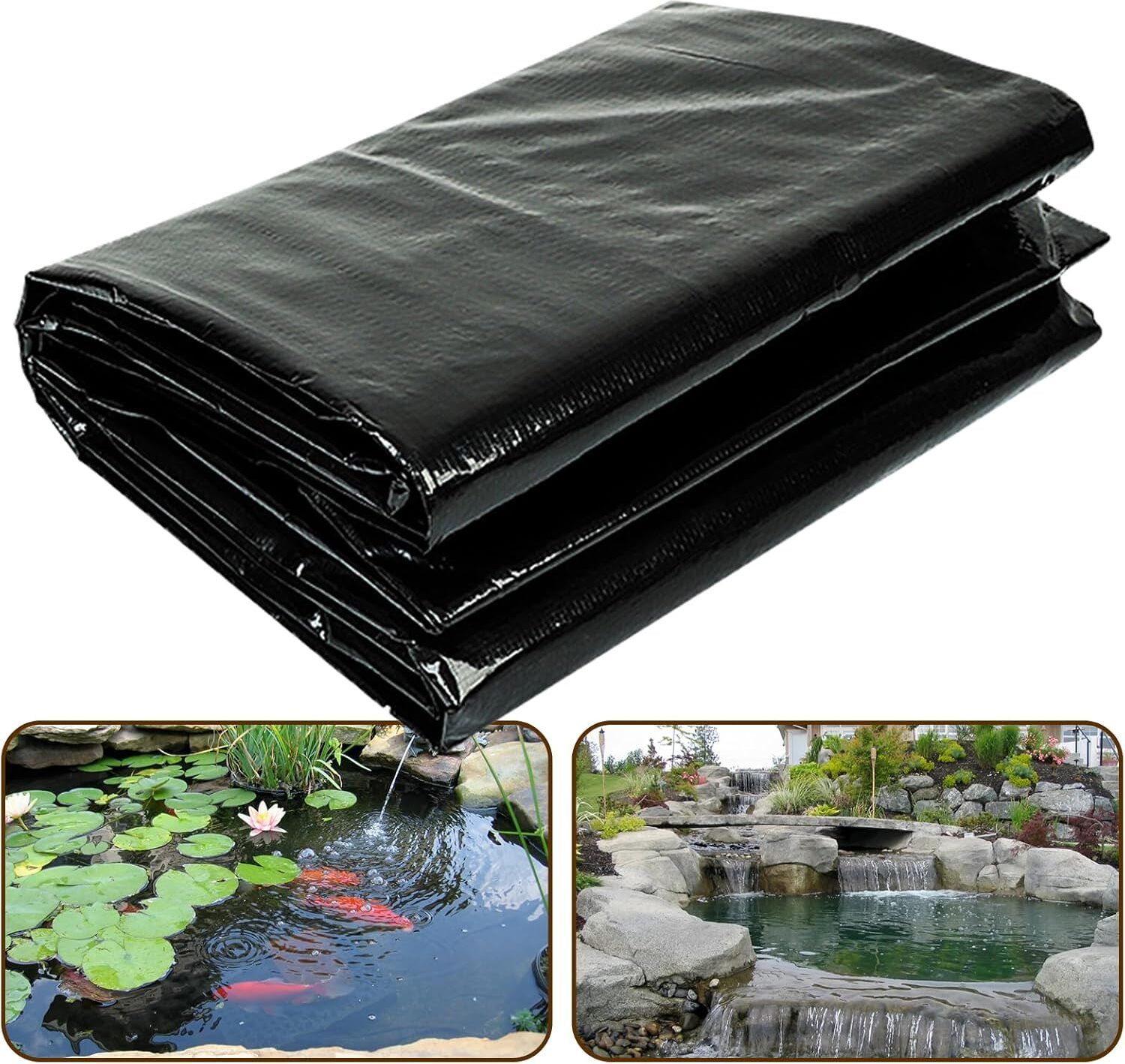 15X15 FT 2 PIC Reinforced PE Pond Liner for Fish, Duck Outdoor Ponds Tent - For Pond Liners for Garden Fountain,-image-48