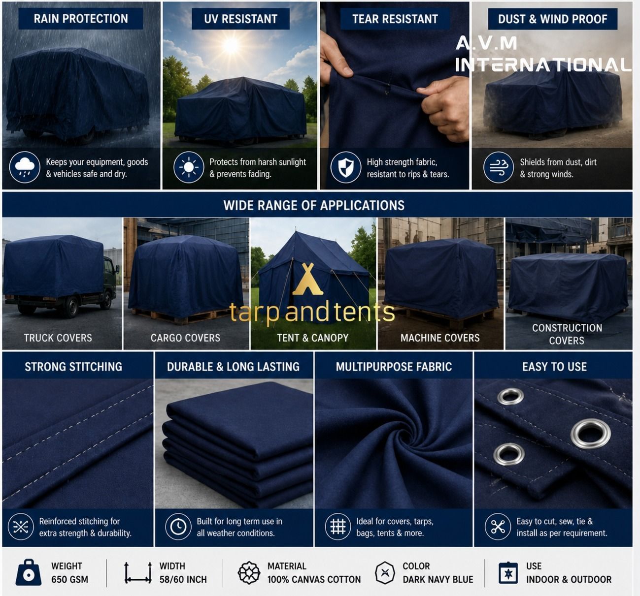 tarp and tents Premium Cotton Canvas Tarpaulin Sheet | 9 BY 10 -650 GSM | Tear Resistant Cover Tent - For Truck Cover, Tent & Canopy, Machine Cover, Construction Sites, Furniture Cover-picture-41