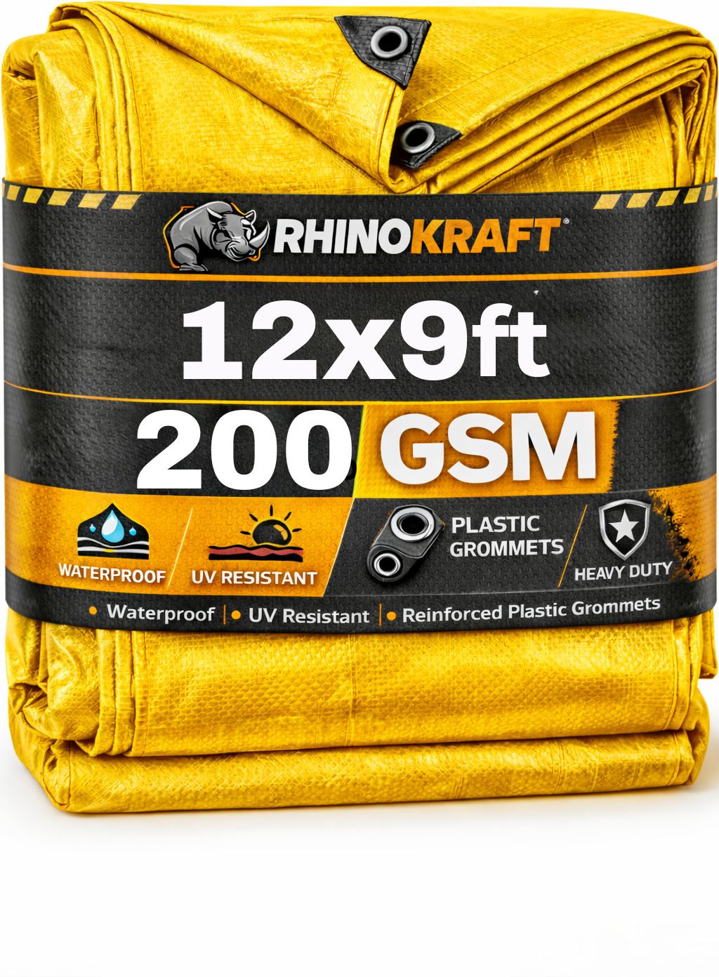 12ft x 9ft, 200 GSM | Heavy Duty Water Proof Tarpaulin Sheet | 100% Pure Virgin Tent - For Construction-image-28