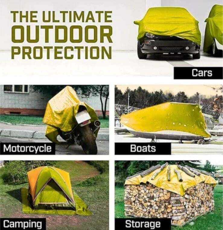 YELOW12/18TRP Tent - For TARPAULIN WATERPROOF SHEET 18FEETX12FEET, 200 GSM-image-1