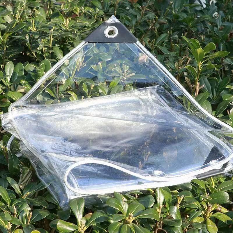 5 x7 ft Transparent Heavy Duty Water Resistant Tarp Cover with Reinforced Tent - For 500 GSM Tarpaulin Enclosure for Patio,Porch and Outdoor-image-45