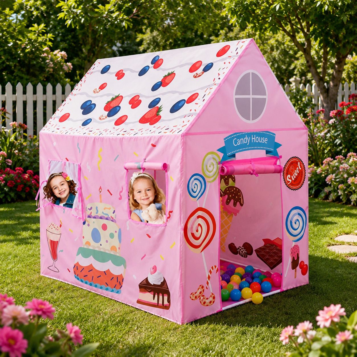Kids Foldable Play Tent House candy Tent - For Home-image-10