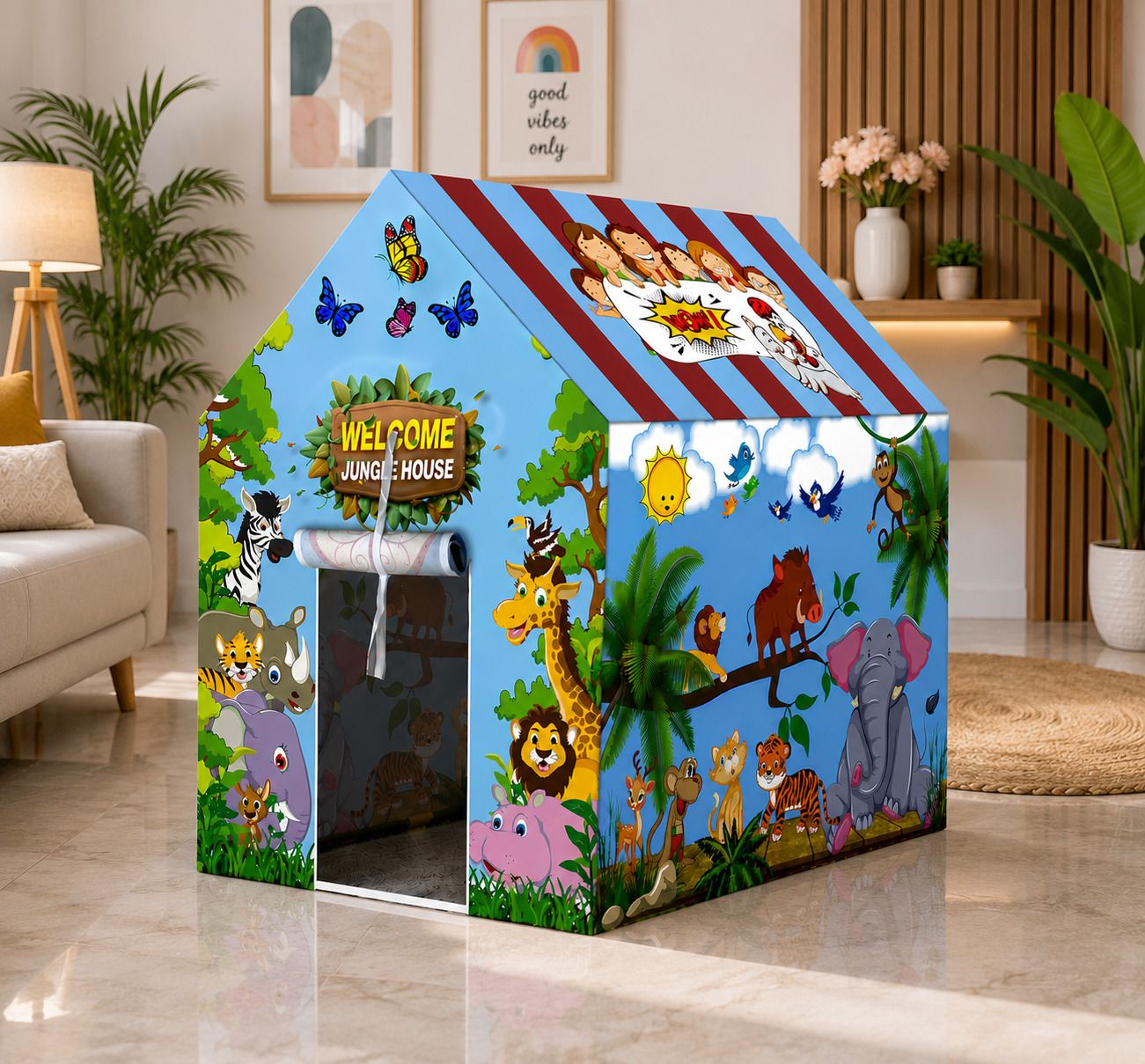 adqin Foldable Jungle House Play Tent | Indoor & Outdoor Playhouse for Boys & Girls Tent - For all-picture-40