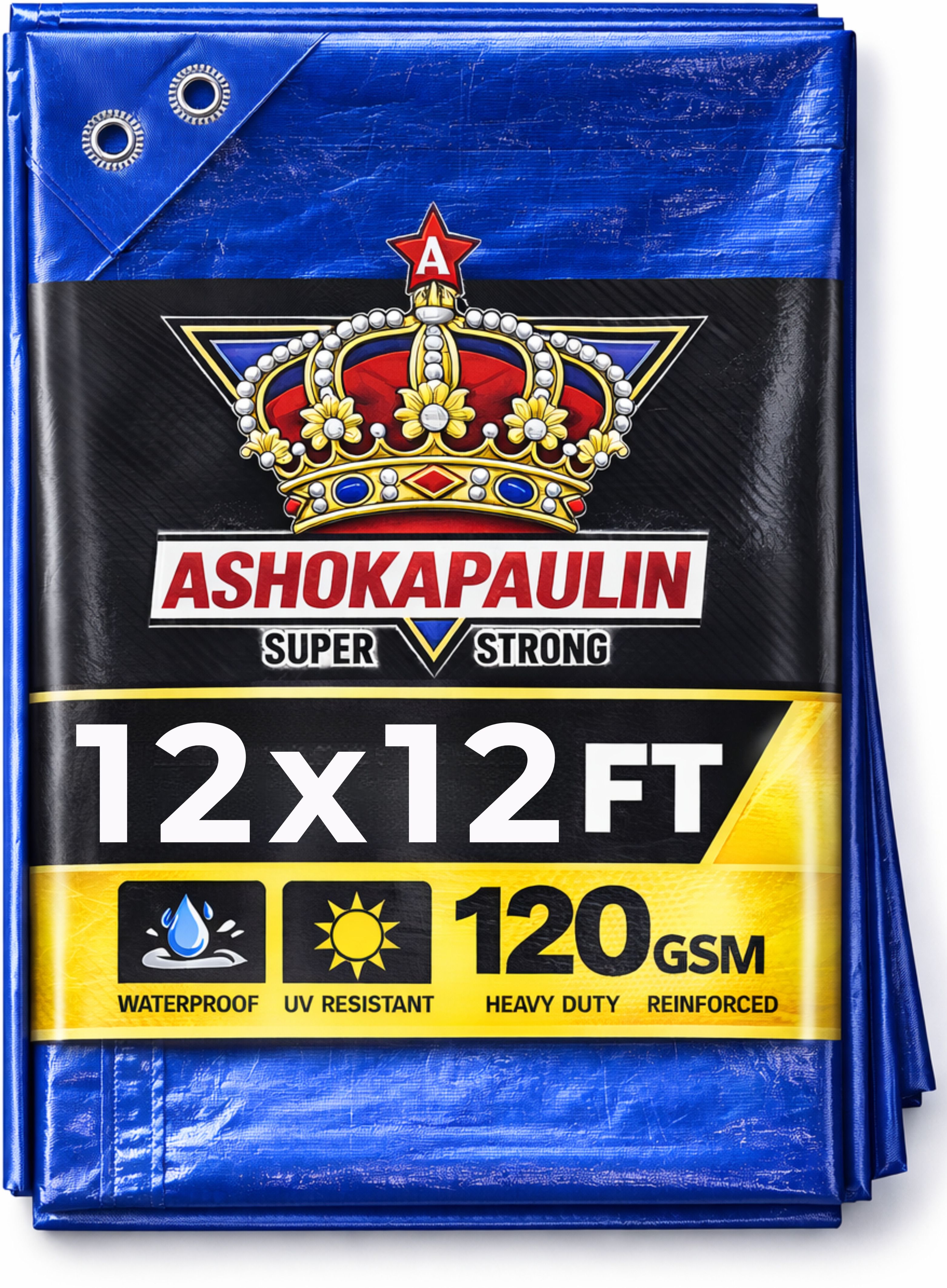 12ft X 12ft, 120 GSM | MultiLayer Water Proof Tarpaulin Sheet Tent - For Transportation Cover-image-10