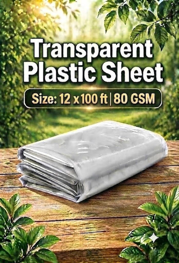 bharatentrprises Transparent Dust Protection Sheet 12*100 Tent - For Furniture Covering, Construction Work-picture-14