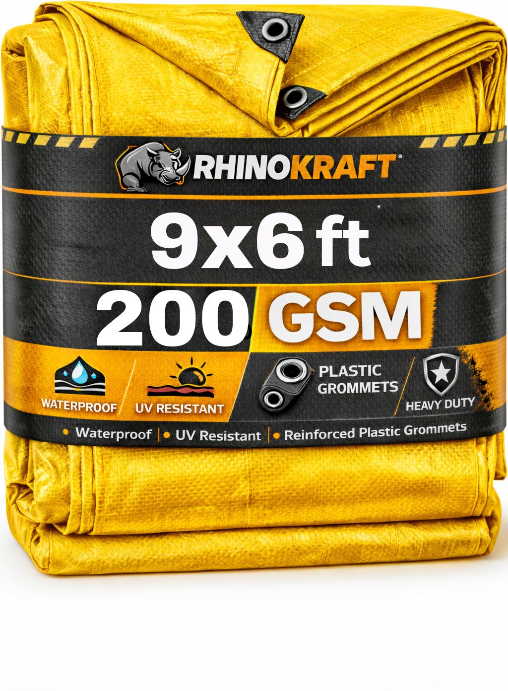 9ft x 6ft, 200 GSM | Heavy Duty Water Proof Tarpaulin Sheet | 100% Pure Virgin Tent - For Construction-image-29