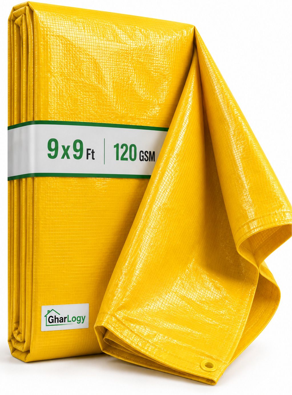 gharlogy 9x9Ft 120GSM Tirpal Heavy Duty Waterproof Rain/Sun/Dust Protection Tent - For Agriculture Use, Roof Covering, Warehouse Storage, Vehicle Protection-picture-43