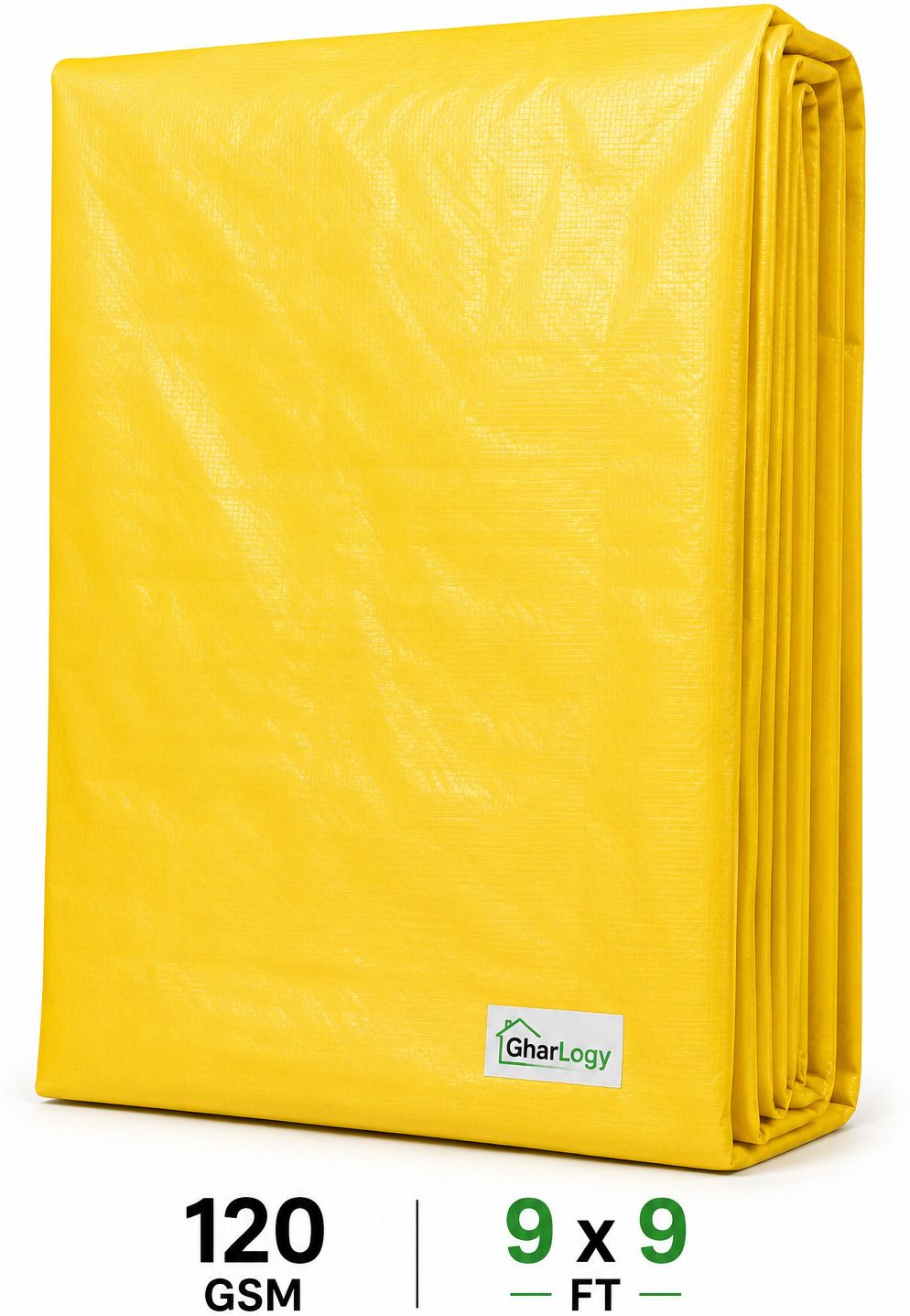 gharlogy Heavy Duty 9x9Ft 120 GSM Yellow Tirpal UV Resistant Waterproof Tent - For Agriculture Use, Roof Covering, Warehouse Storage, Vehicle Protection-picture-26