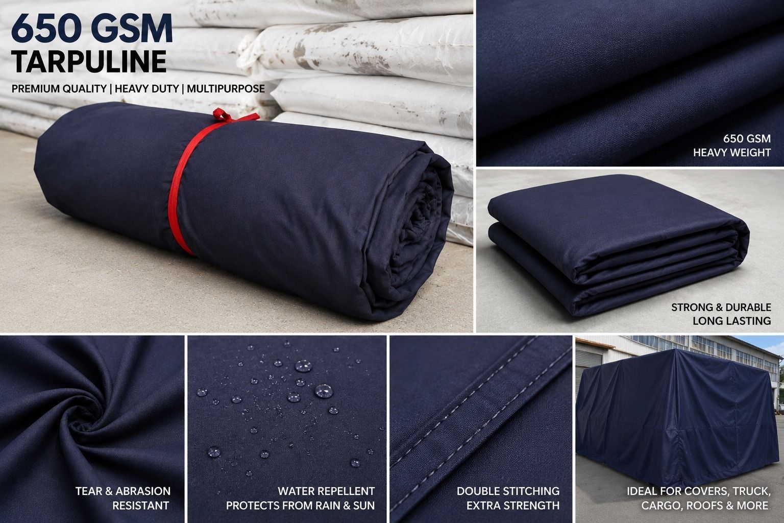 Heavy Duty Waterproof Canvas Tarpaulin Sheet 15X18 FT-650GSM Tent - For Camping Tarpaulin, All Weather Tarpaulin, Waterproof Cover Sheet, Truck Cover Sheet-image-45