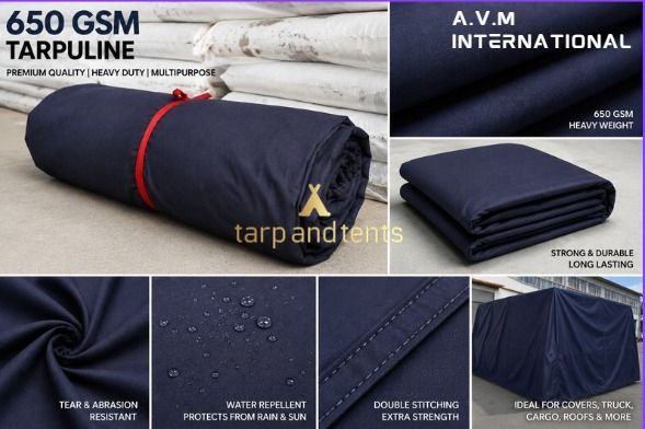 tarp and tents Premium Cotton Canvas Tarpaulin Sheet | 650 GSM |9x6Ft Tear Resistant Cover Tent - For Truck Cover, Tent & Canopy, Construction Sites, Warehouse Protection, Roof Cover-picture-16