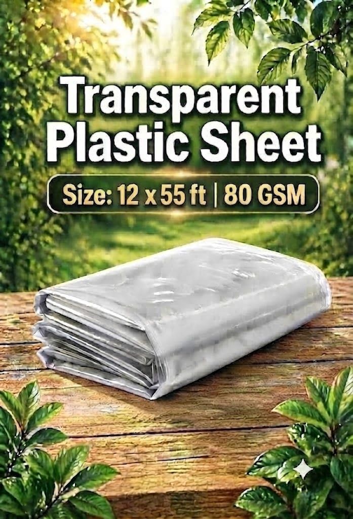 bharatentrprises Transparent Dust Protection Sheet size 12*55 Tent - For Furniture Covering, Construction Work-picture-33