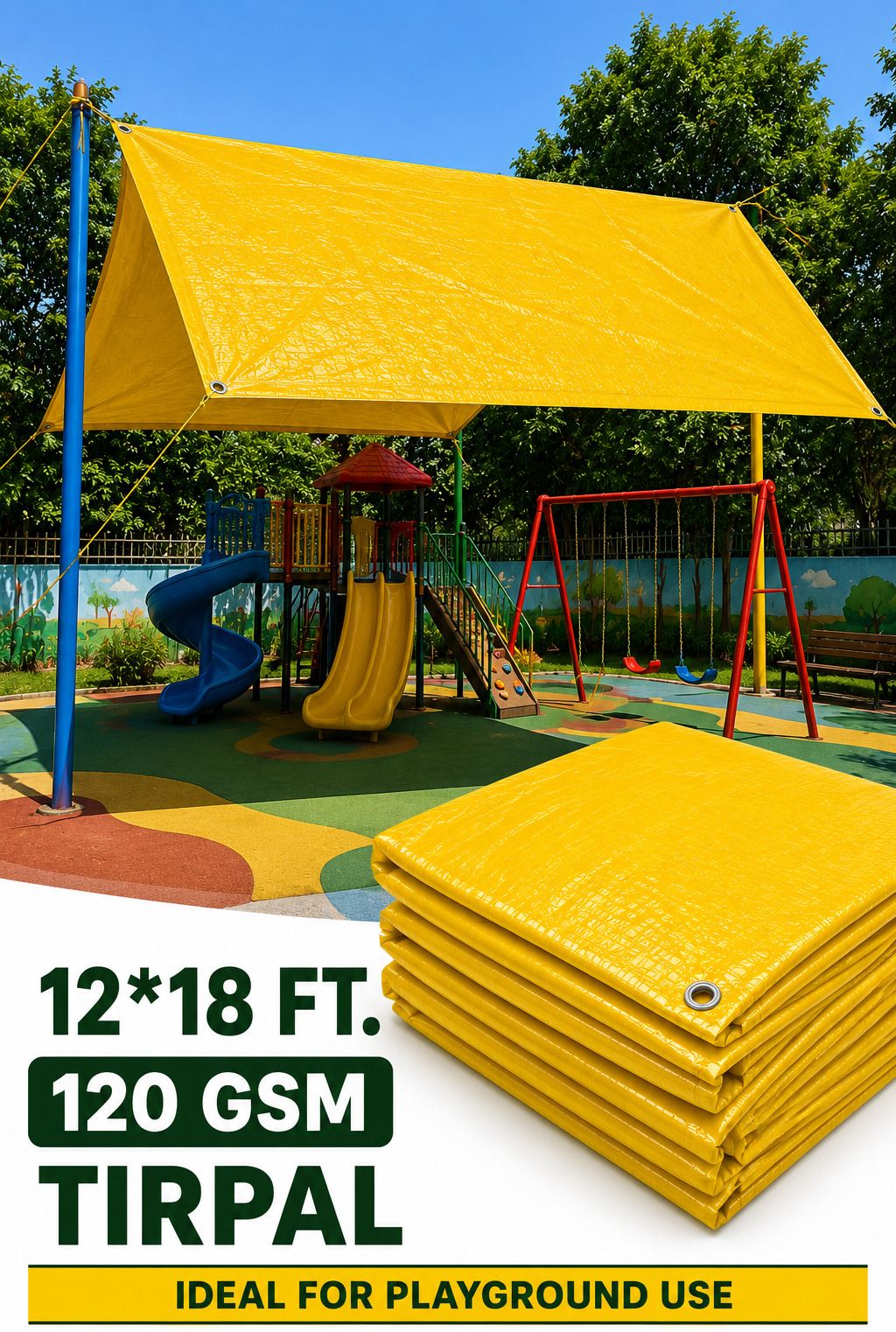 grahlogy 12x18 Feet 120 GSM Agriculture Tarpaulin Liner Sheet for Nursery & Poultry Farm Tent - For Camping, Construction Sites, Temporary Shelters, Truck Cover, Farmhouse, To Cover Cement-picture-46