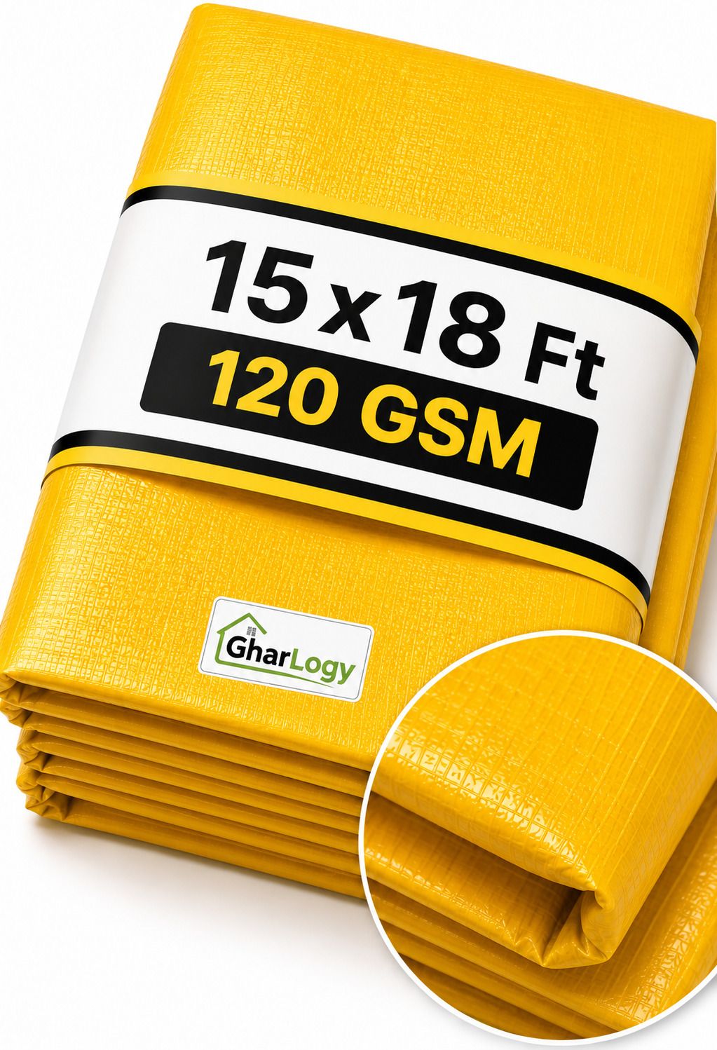 gharlogy 15x18Ft Tarpaulin 120 GSM Premium Strong Multipurpose UV Resistant Tent - For Agriculture Use, Roof Covering, Warehouse Storage, Vehicle Protection-picture-34