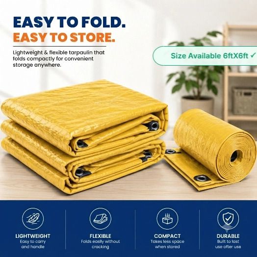 jsk global trade Tarpaulin Sheet Waterproof 170 GSM-For Tarpaulin-Tripal-Sheet 6FtX6Ft Tent - For Construction,Agriculture,Industry,Roof,Camping,Gardens,Transport,Outdoors-picture-13