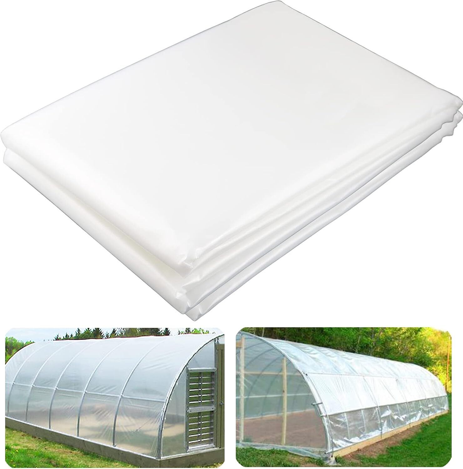 12 x 25 FT Greenhouse Plastic Sheeting UV Resistant Polyethylene Greenhouse Tent - For Green House Plastic Cover for Farms, Agriculture, Garden-image-24
