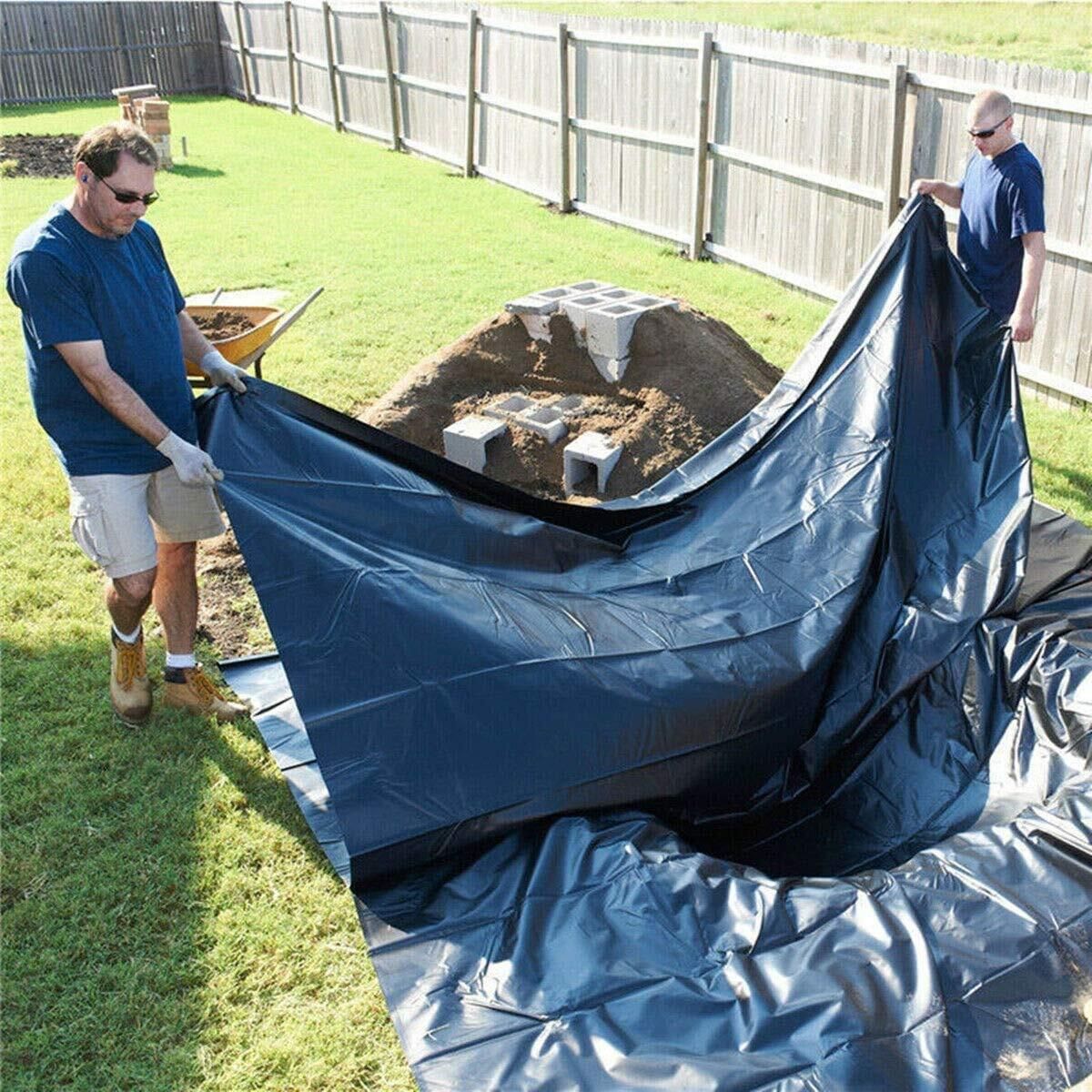 Rubber Heavy Sheet Black (20 ft x 20 ft) 500 GSM Tent - For Fish Pond Liner Garden Pools HDPE Membrane Reinforced-image-22
