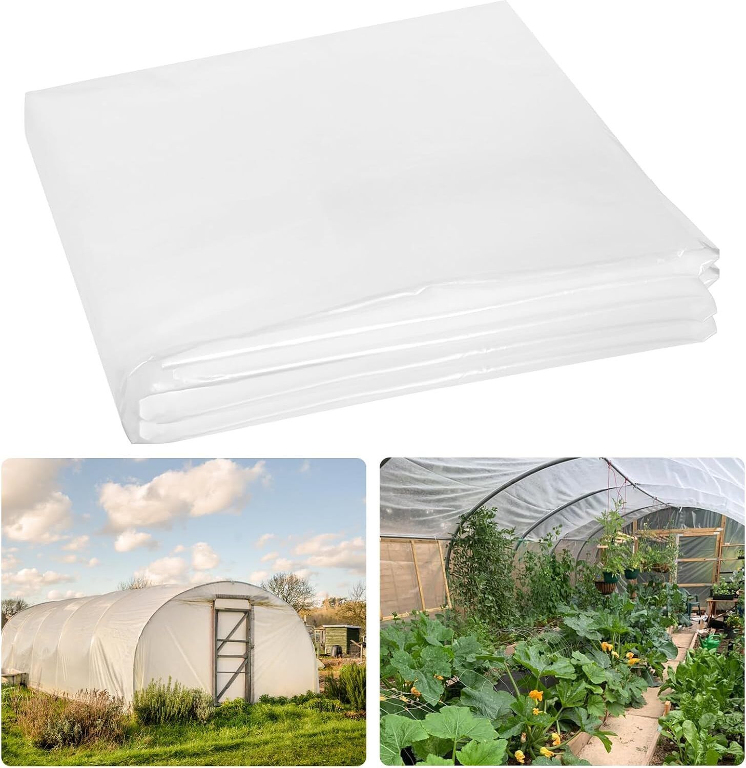 10x35 FT Greenhouse Plastic Transparent Greenhouse UV Resistant Waterproof Tent - For Winter, Polyethylene Greenhouse Covering for Farm,-image-27