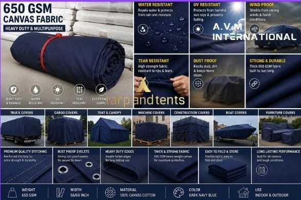 tarp and tents Premium Cotton Canvas Tarpaulin Sheet |650 GSM|6x6Ft| Tear Resistant Cover Tent - For Truck Cover, Tent & Canopy, Machine Cover, Construction Sites-picture-11