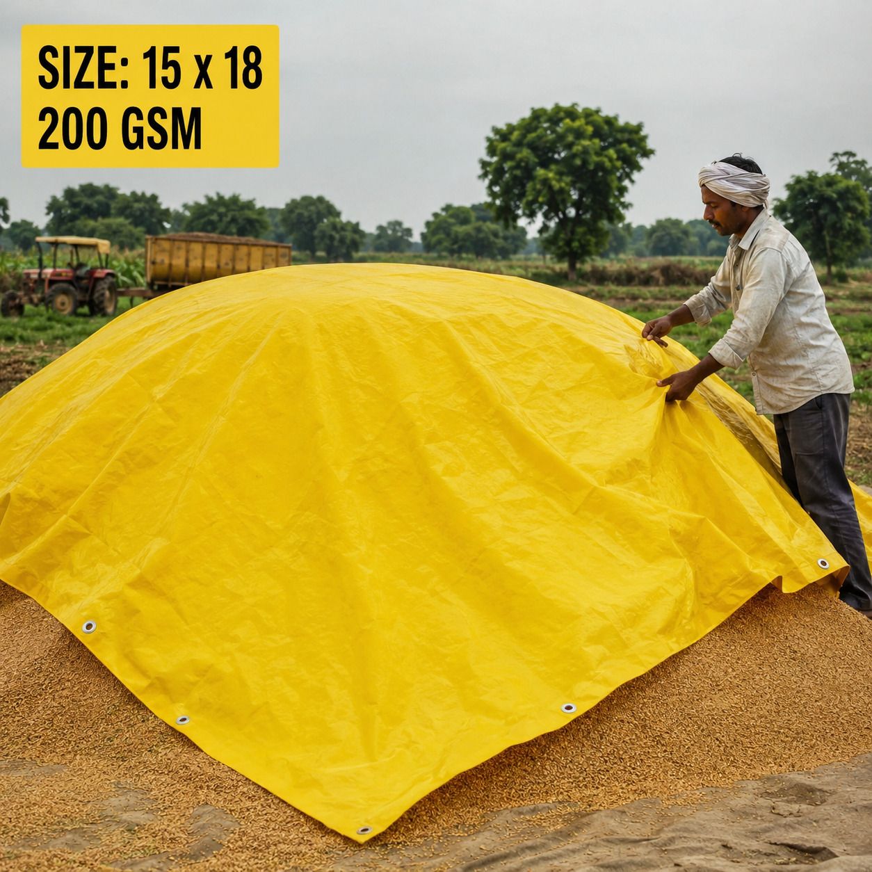 TRUCKCOVER Tent - For TARPAULIN WATERPROOF SHEET 15 FEET X 18 FEET, 200 GSM, RAINPROTECT COVER-image-6