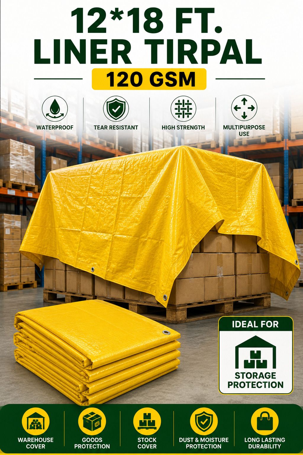 grahlogy 12x18 Ft Strong Liner Tirpal 120 GSM for Truck Cover & Temporary Shelter Tent - For Camping, Construction Sites, Temporary Shelters, Truck Cover, Farmhouse, To Cover Cement-picture-44