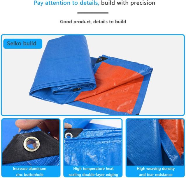 TIRPAL ORANGE BLUE Tent - For PROTECT FROM UV RESISTANT,RAIN, 15 FEET X 18 FEET-image-2