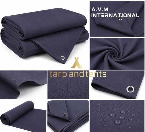 12 x 15 ft 650 GSM Heavy Duty Waterproof Canvas Tarpaulin Sheet Tent - For Truck Cover, Tent & Canopy, Equipment Cover, Construction Site-image-33