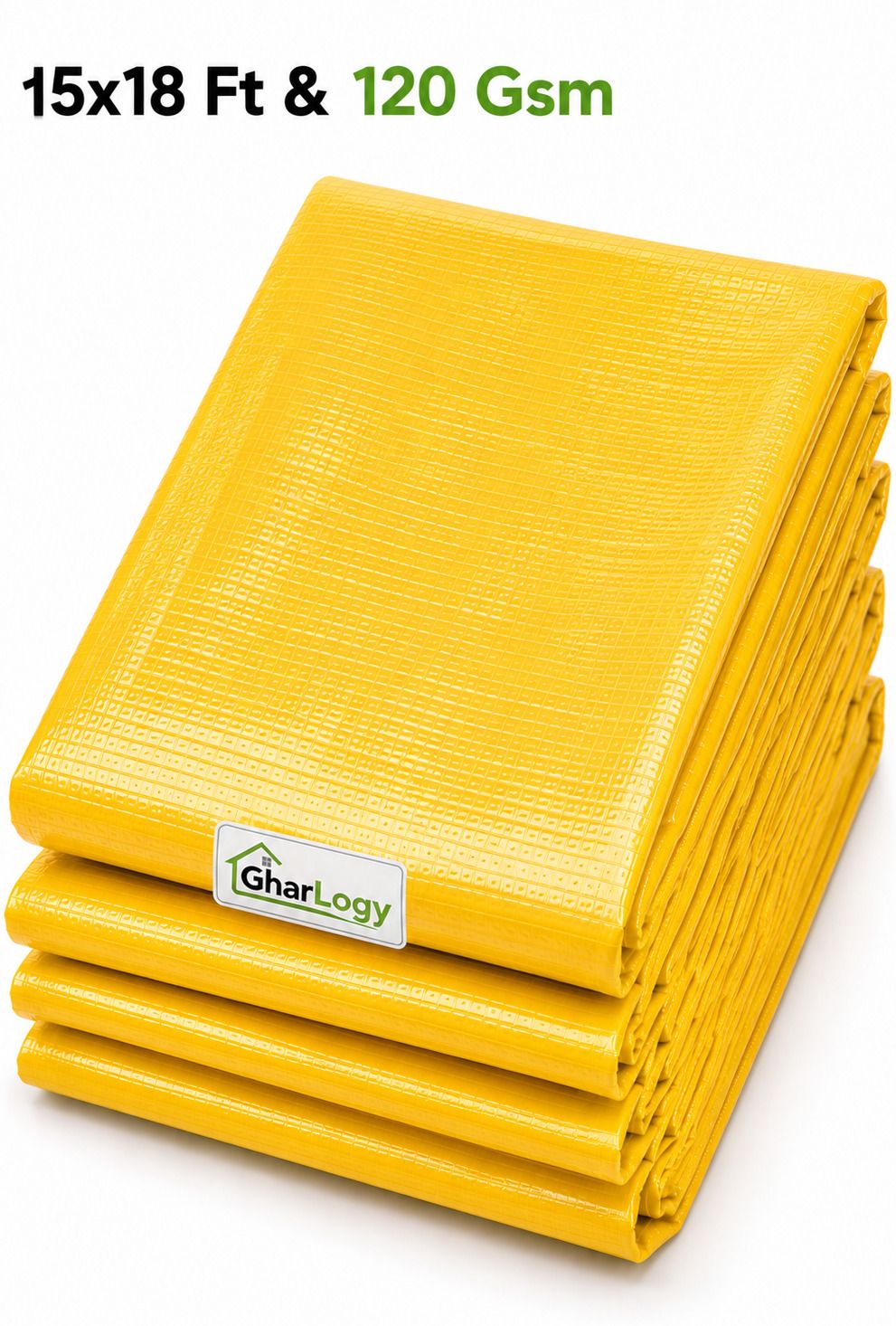 gharlogy 15x18Ft Tirpal 120 GSM Premium Heavy Duty Multipurpose Sun Protection Tent - For Agriculture Use, Roof Covering, Warehouse Storage, Vehicle Protection-picture-35