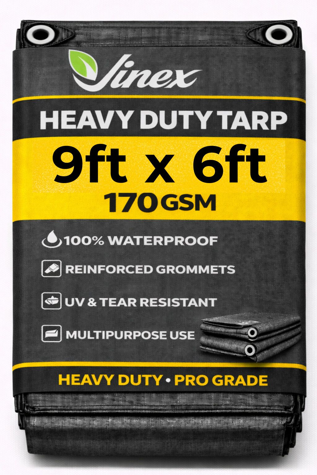 9ft X 6ft, 170GSM | Heavy Duty Water Proof Tarpaulin Sheet | Tirpal, Tadpatri Tent - For Camping