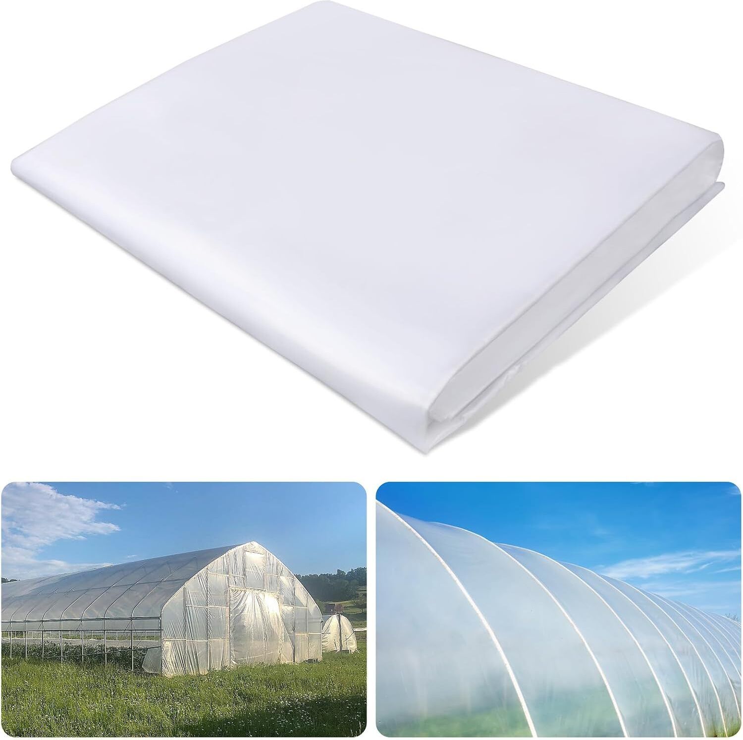 15 x 10 FT Plastic Sheeting Greenhouse Plastic Heavy Duty, UV Resistant Plastic Tent - For 2 PIC 200 GSM Polyethylene Green House Plastic-image-32