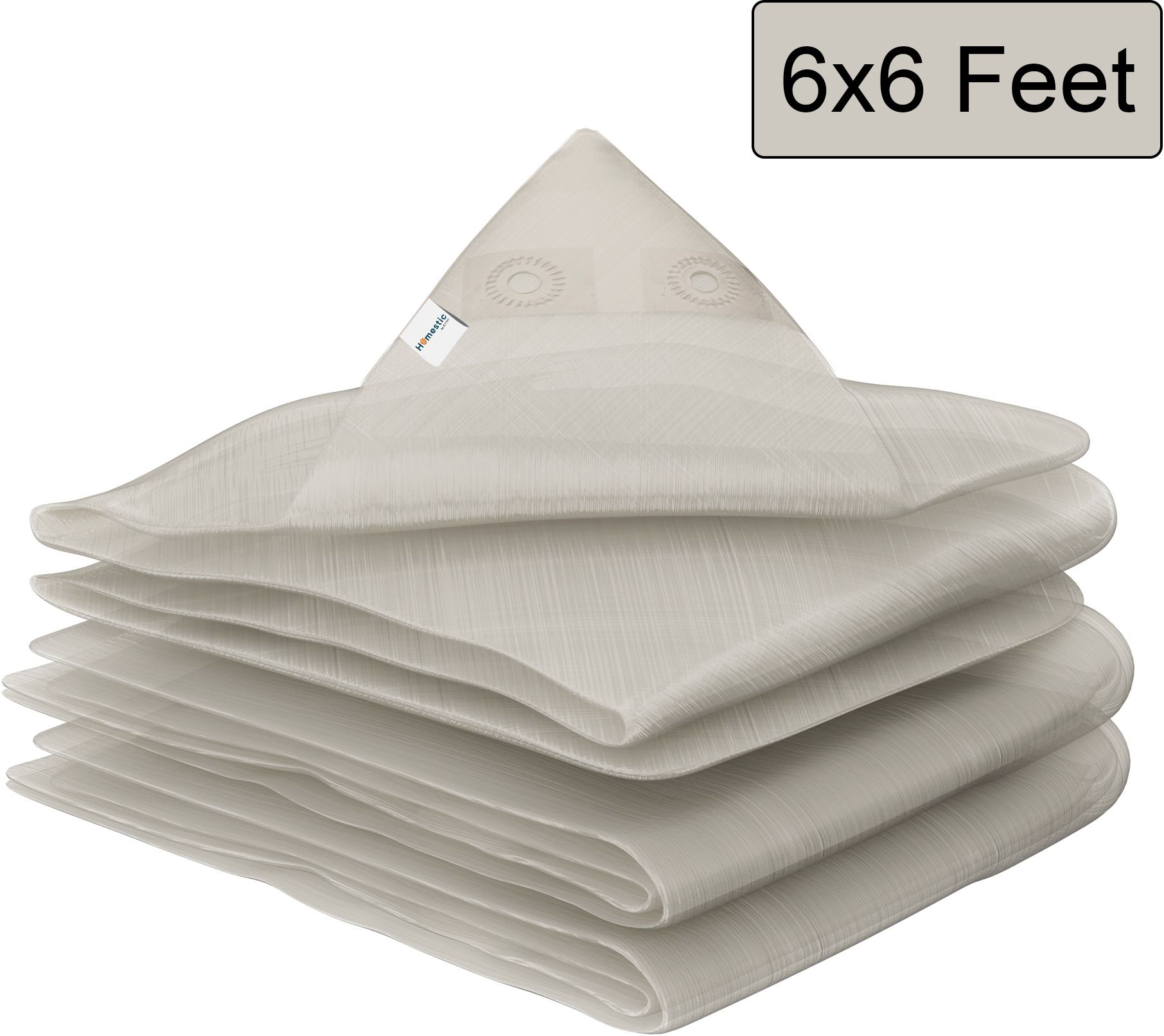 6x6 Feet Waterproof 120 GSM Premium Tarpaulin Tent Tirpal | White Tent - For this versatile tarpaulin offers reliable defence against rain,snow and UV rays.