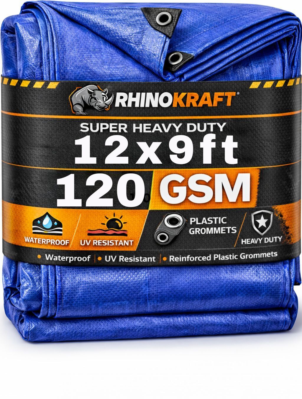 12 ft x 9 ft, 120 gsm waterproof tarpaulin sheet, tirpal tent - for construction