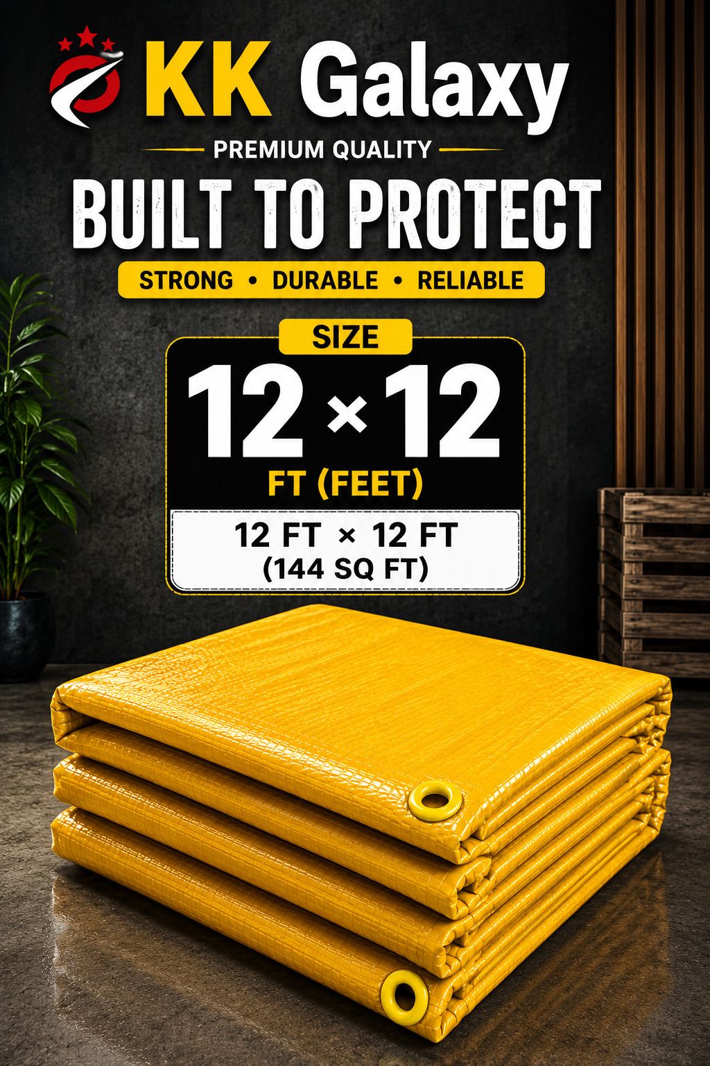 kk galaxy Multipurpose Waterproof Tarpaulin Sheet 12x12 Ft 120 GSM Tent - For Agriculture Use, Roof Covering, Warehouse Storage, Vehicle Protection-picture-32