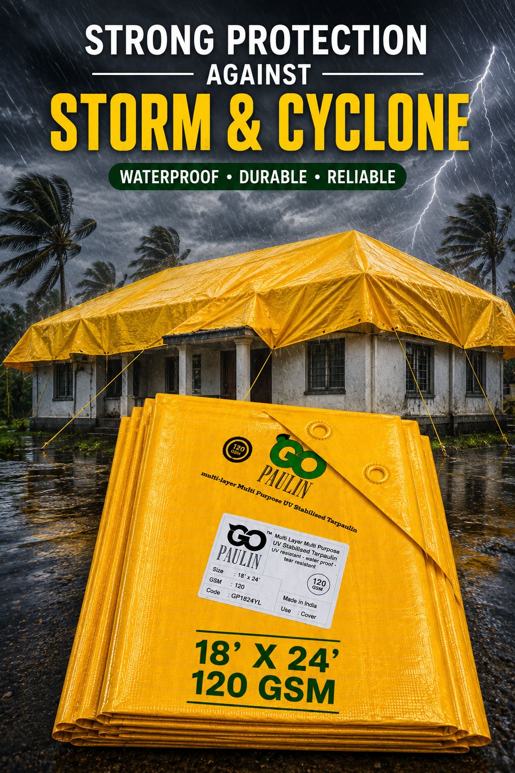 grahlogy 18x24 Ft. 120 GSM Liner Tirpal Sheet for Home & Outdoor Shelter Tent - For Camping, Construction Sites, Temporary Shelters, Truck Cover, Farmhouse, To Cover Cement-picture-24
