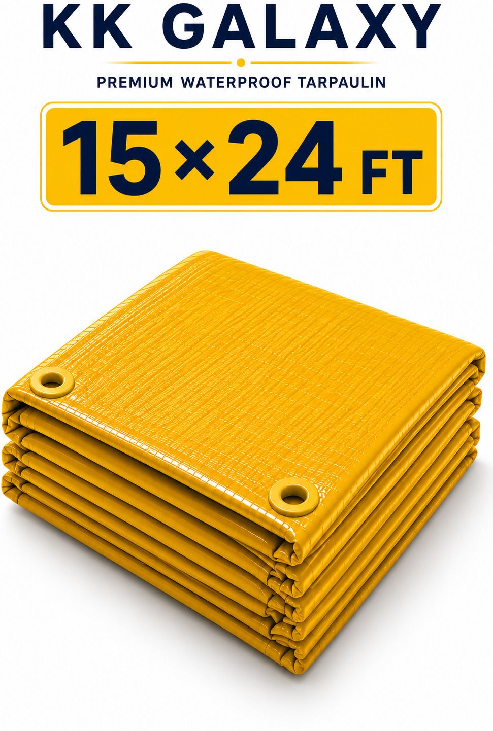 kk galaxy 120 GSM Waterproof Tarpaulin Sheet 15x24 Ft Yellow Tent - For Agriculture Use, Roof Covering, Warehouse Storage, Vehicle Protection-picture-26