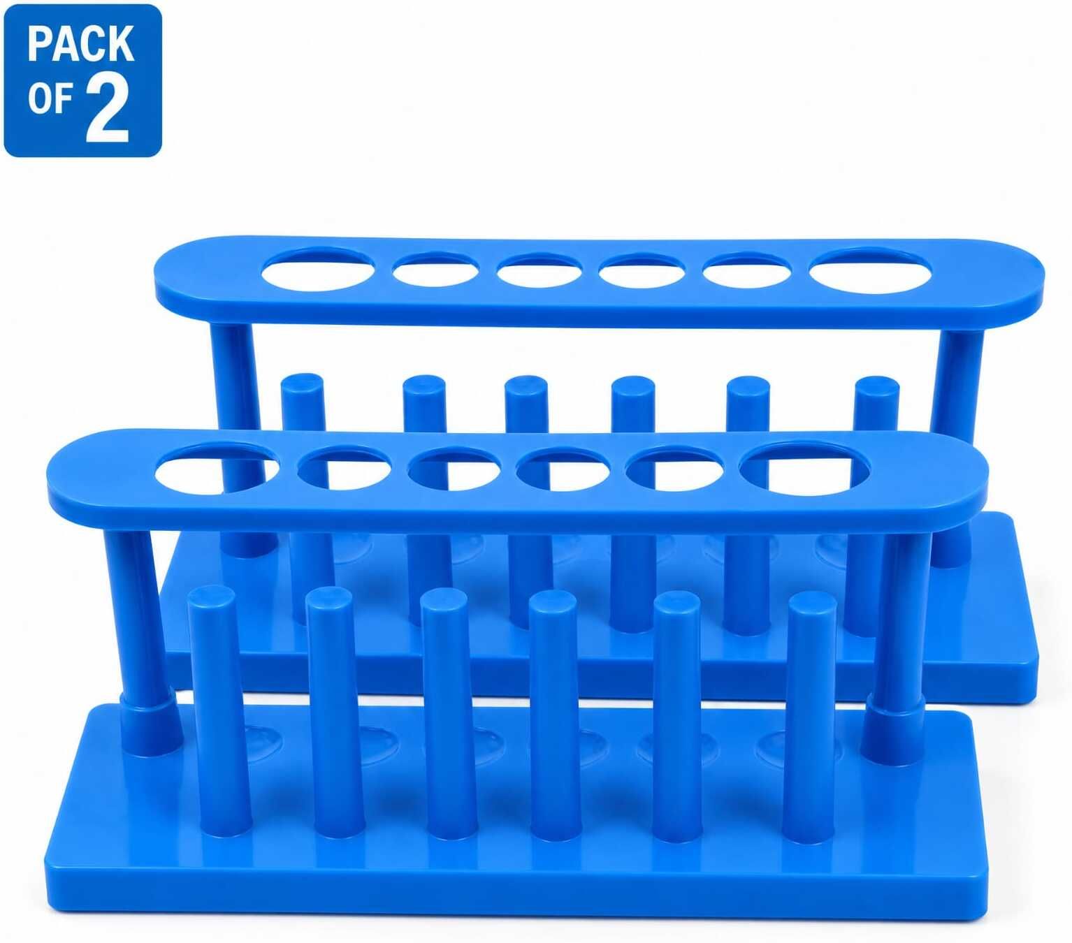 Plastic Test Tube Stand Rack, 6 Holes, Blue, (Pack of 2) Plastic Test Tube Rack-image-42