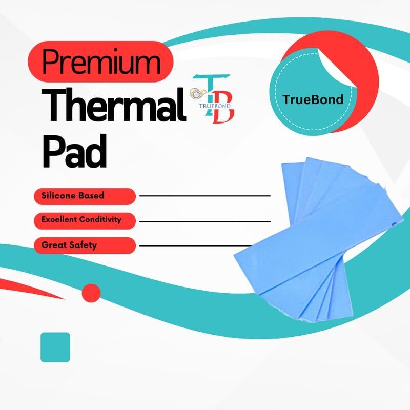 Truebond 2 Pack Thermal Pad Size- 20x67x0.5 MM thermal Conductive Silicone Pads Carbon Based Thermal Paste-image-19
