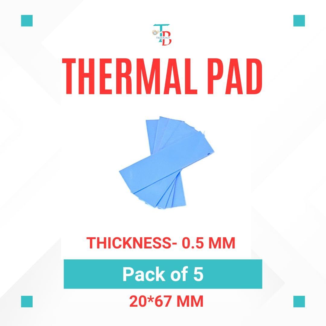 Truebond 6W/MK Thermal Conductivity Thermal Pad (Size-20x67x0.5MM) Silicone Pads Carbon Based Thermal Paste