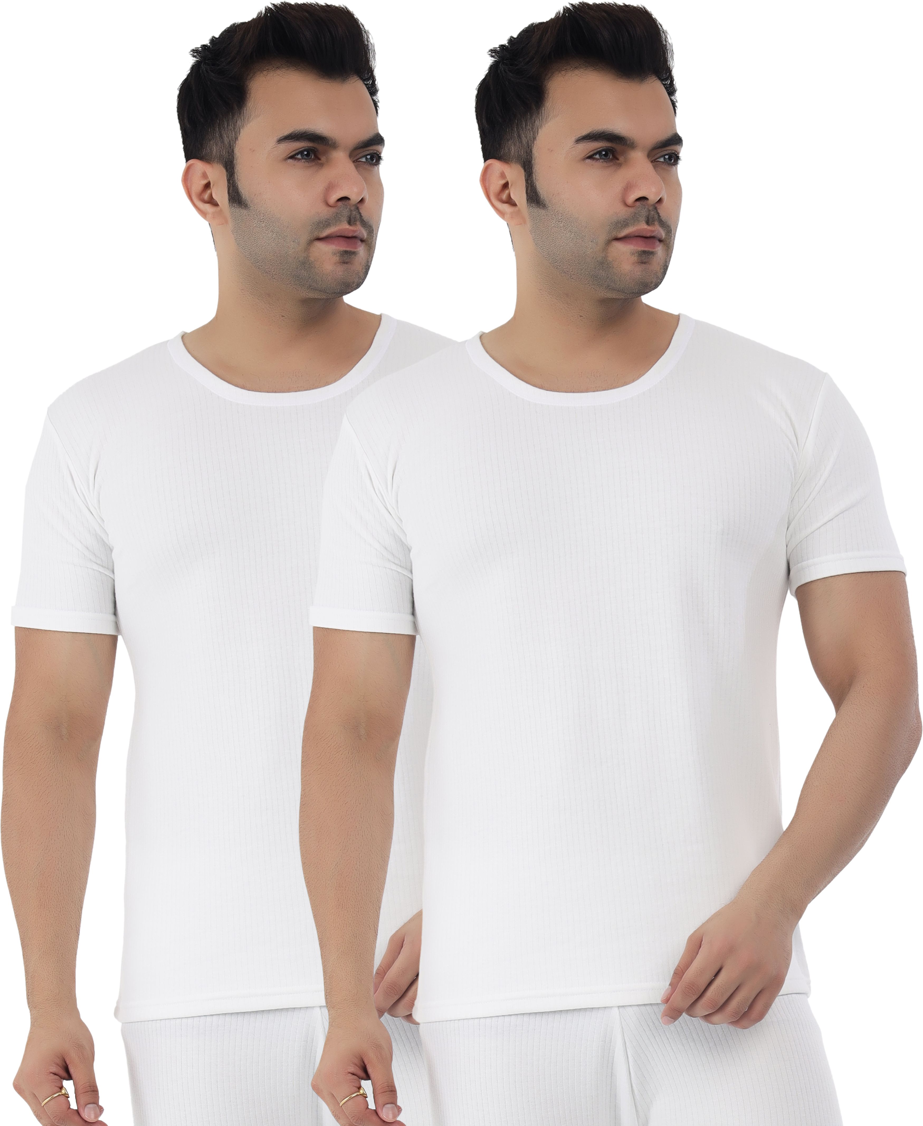 Selfcare Selfcare Men Soft Polycotton Striped Thermal Half Sleeve Round Neck Tops|SW1124 Men Top Thermal-picture-28
