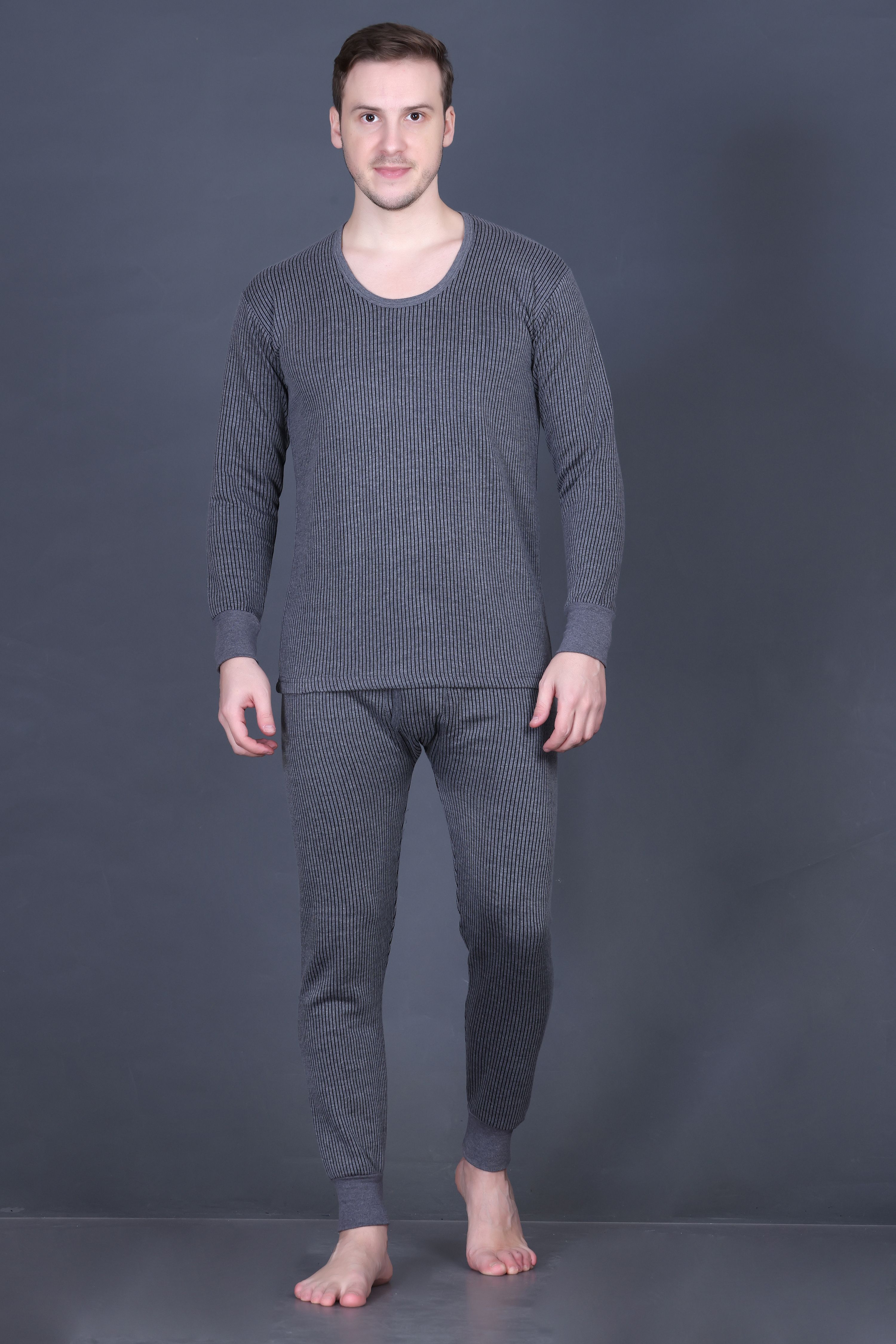 GODFREY Men’s Scoop Neck Cotton Thermal Set | Full Sleeve Warm Innerwear for Winter Men Top - Pyjama Set Thermal-picture-13