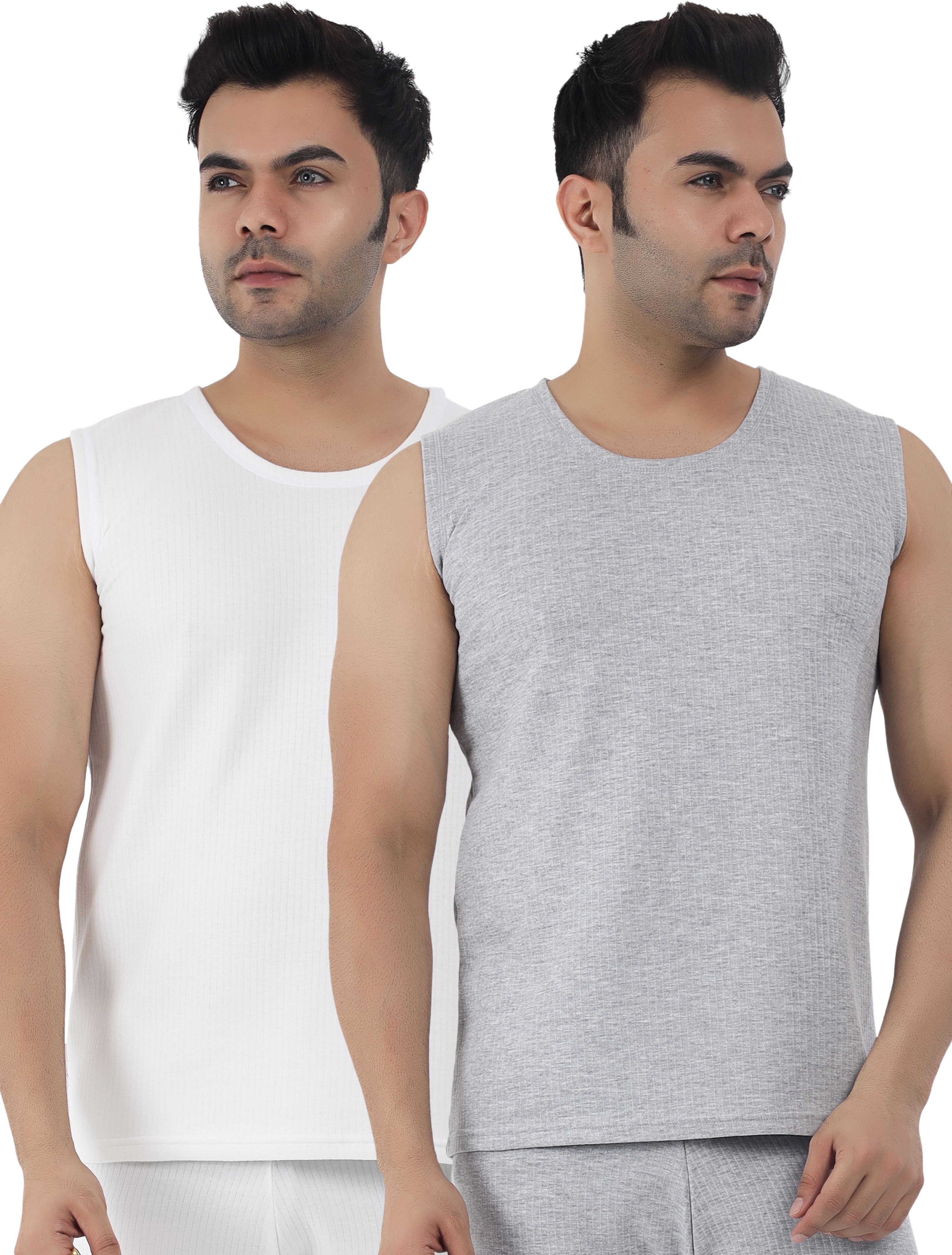 Selfcare Selfcare Men’s Soft Polycotton Striped Thermal Sleeveless Round Neck Top|SW1034 Men Top Thermal-picture-28
